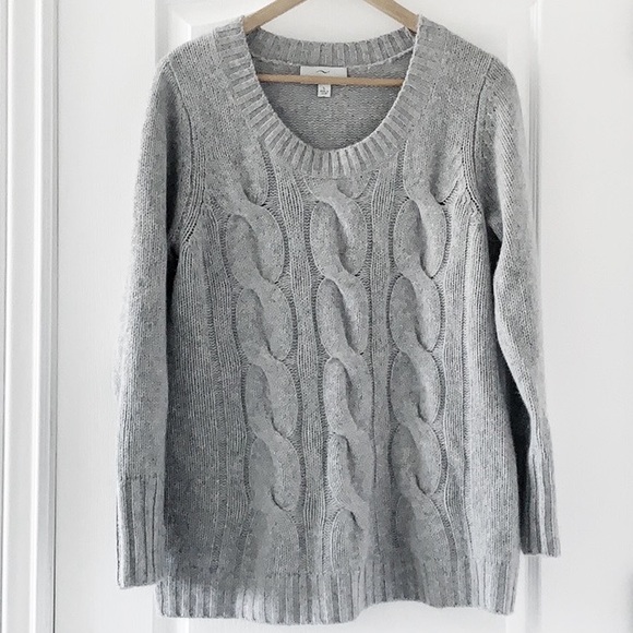 Precious Fibers Sweaters - Precious Fibers gray cashmere sweater cable knit
